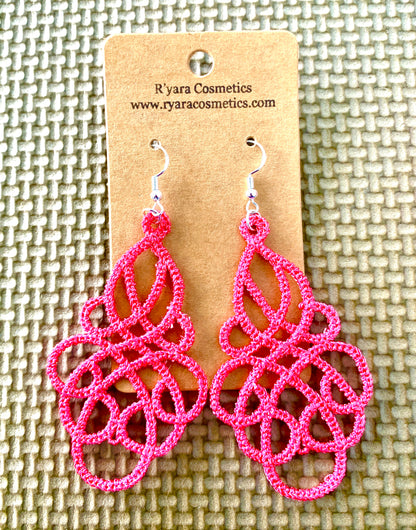 Elegant Swirl Embroidered Earrings
